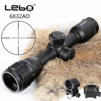 

LEBO 6x32 AO Mil-Dot Glass Etched Reticle Compact Lock Tactical Optical Sight Rifle Scope For Hunting Trail Riflescope