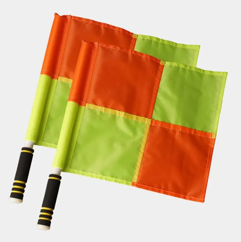 

2PCs Soccer Football Referee Linesman Flag with Bag Professional Referee Equipment for Match Game