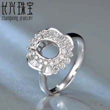 6x8mm oval shape 18K white gold Natural 0.69ct Diamond Engagement Ring Jewelry Semi Mount Setting Ring