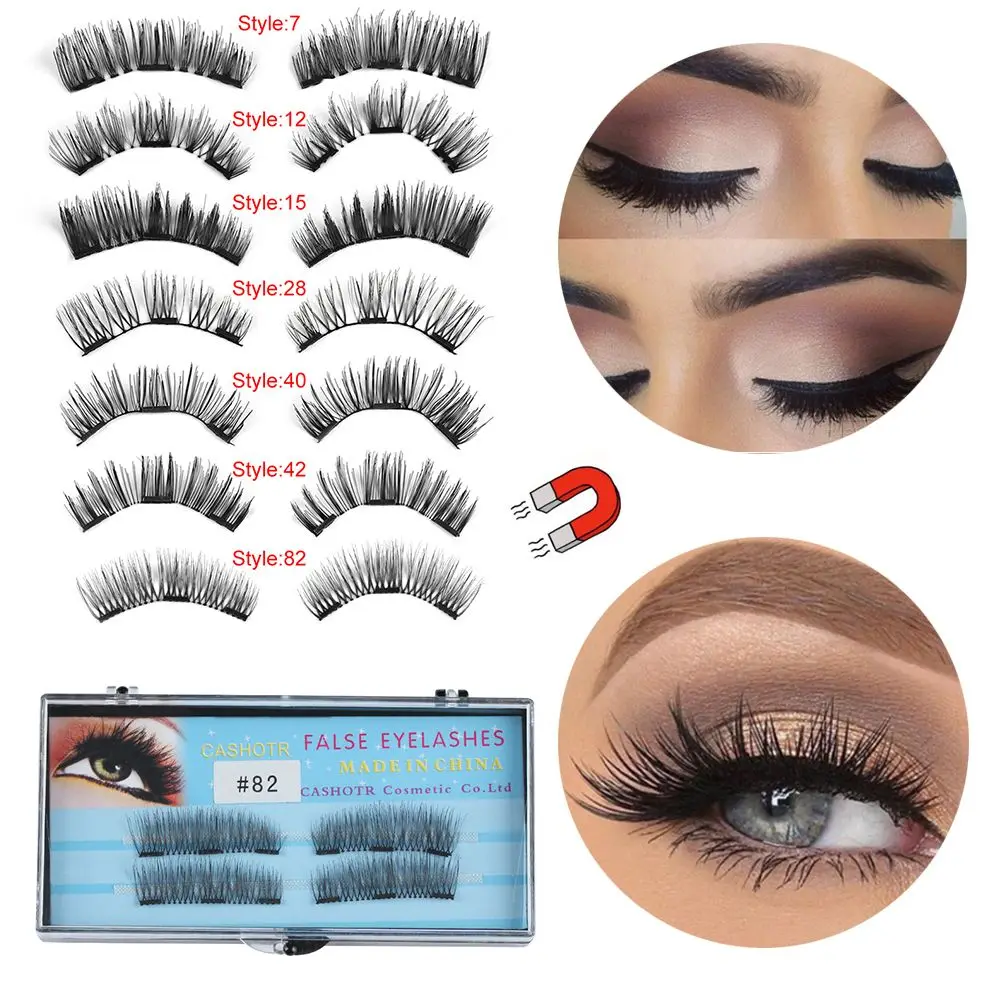 

1Set Handmade Triple Magnetic False Eyelashes Full Coverage Glue-free Fake Eye Lashes Full Strip Lashes Makeup Extension Tools