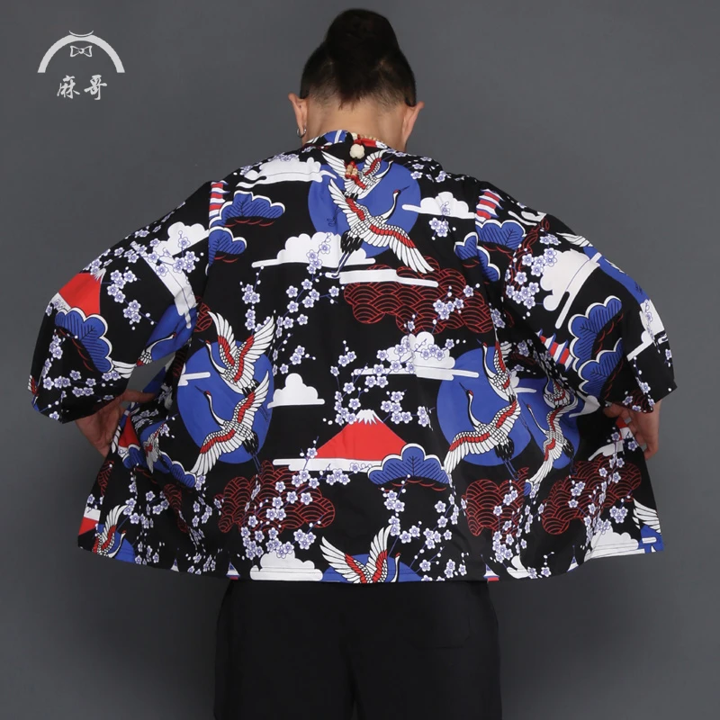 Новый японский халат кимоно кардиган мужской в китайском стиле Hanfu Tangzhuang пара
