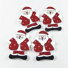 (20pieces)Santa Claus Wood Button Accessories Necklace Pendant Vintage Bracelet Charms 35-50mm Hanger Jewelry Findings 52348