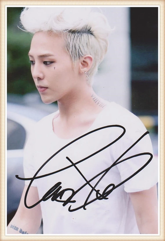 Bigbang G Dragon Made Seriees Autographed Signed With Pen Photo 4 6 Inches Famous Singer New Korean Freeshipping 05 2016 E Autographed Photos Pen Photog Dragon Bigbang Aliexpress