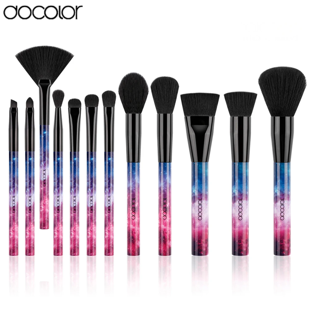 

Docolor 12PCS Professional Make up Brushes Set Galaxy Series Makeup Brushes Sky Night Handle And Synthetic Hair Brushes