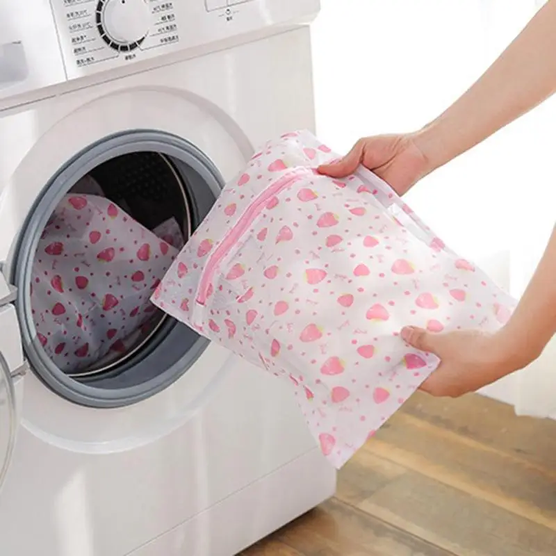 1pcs Zippered Mesh Laundry Wash Bag Foldable Delicates Lingerie Bra
