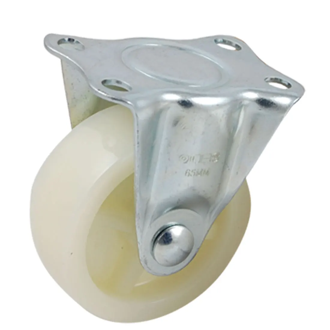 

2.5" White Single Wheel Flat Plate Light Duty Nylon Rigid Caster