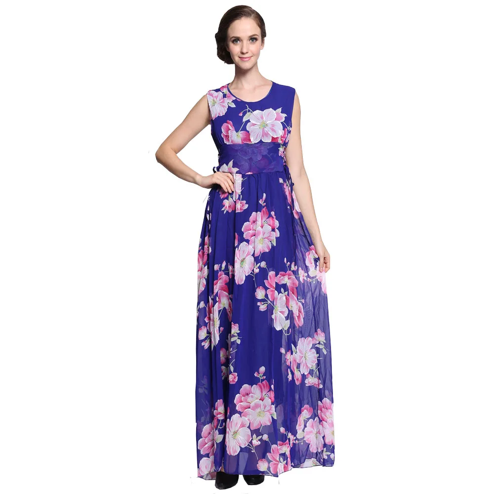 2018 Aliexpress Uk Female summer dress Flower Printing Big Yards Dress ...