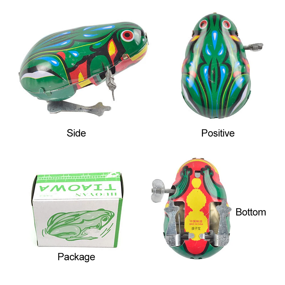 Детские Классические прыжки, оловянные игрушки, заводные металлические заводные винтажные Детские прыжки для лягушек, фигурки для детей, Прямая поставка