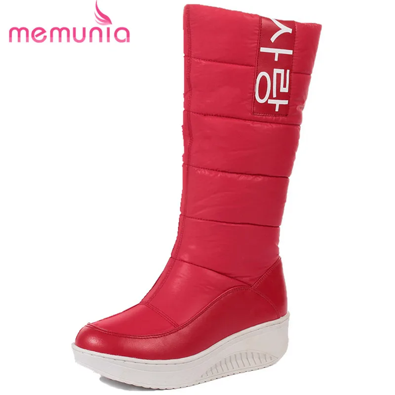 Meilleur MEMUNIA TAILLE 35 44 Dames bottes de neige chaussures à talons compensés glissent sur les bottes d hiver fourrure à l intérieur des bottes mi mollet sweet chaussures