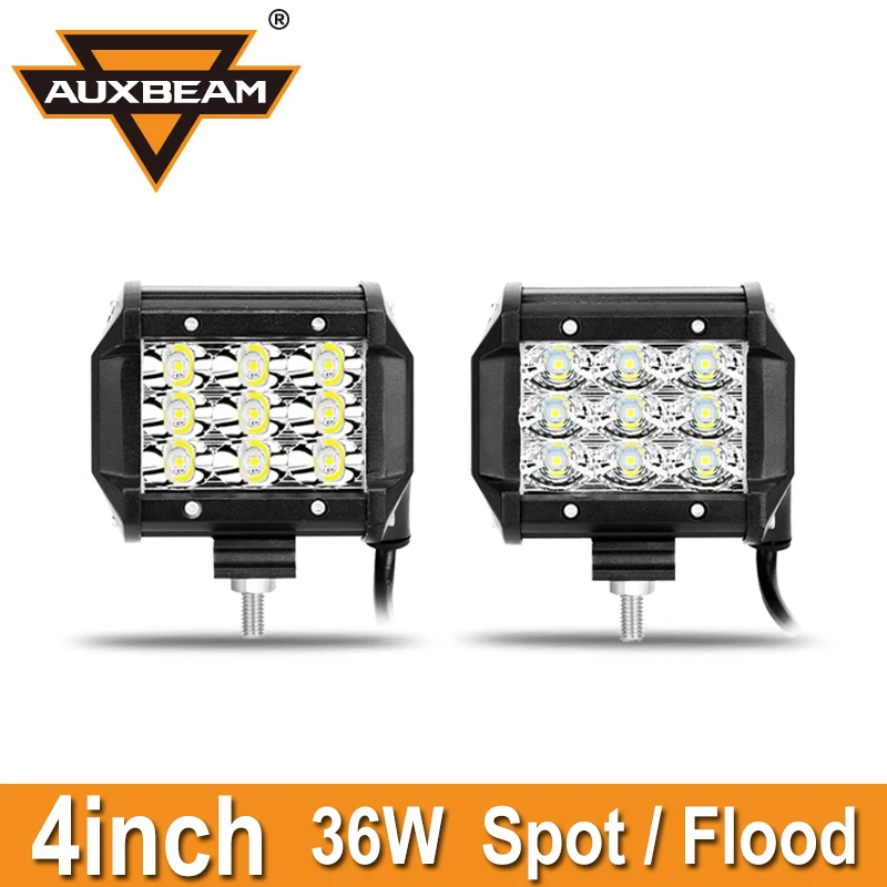 Auxbeam 36W 4inch CREE Chips Led Work Lights Flood/Spot LED Offroad Driving Lights for Car SUV ATV UTV PickUp 4X4 Led Fog Lamps