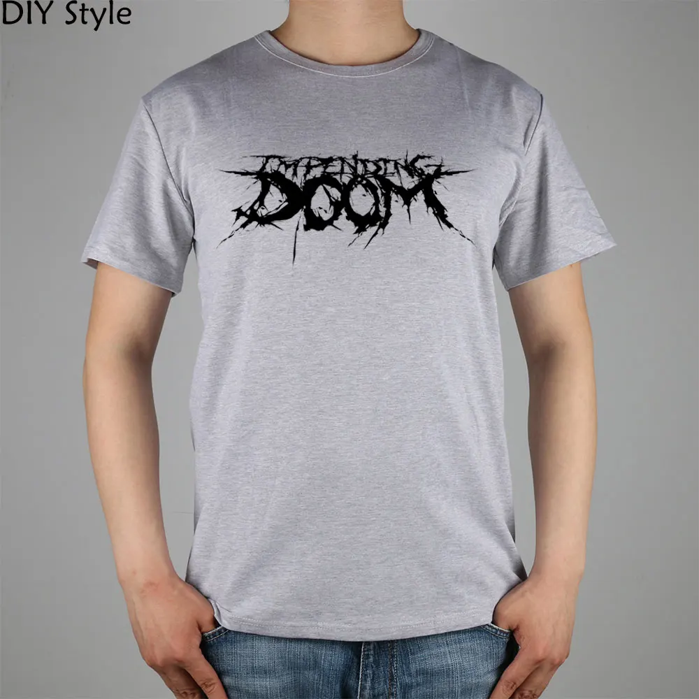 Надвигающаяся футболка с логотипом Doom band топ из лайкры и хлопка Мужская новый