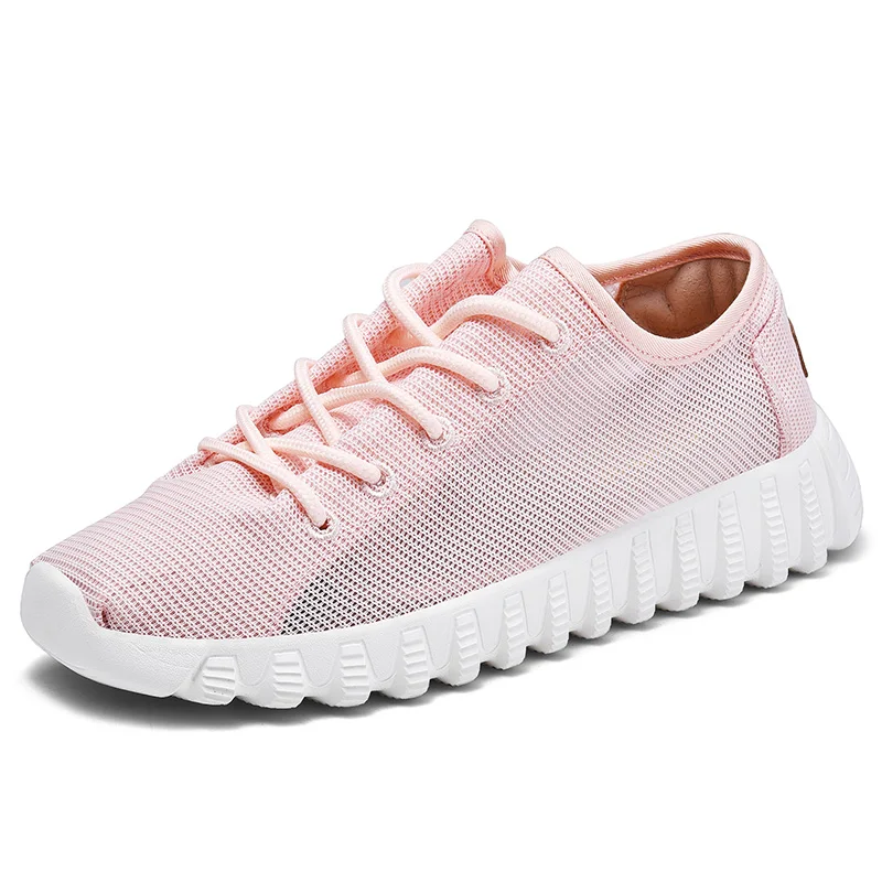 

Women Tennis Shoes Sneakers 2019 Summer Hot Sale White Pink Lace-Up Light Soft Breathable Woman Shoes Tenis Feminino Tenis Mujer
