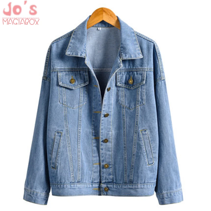 Women Denim Jacket Coat Soild Color Ladies Outwear Chic