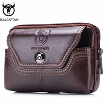 Bullcaptain известные бренды телефон сигареты кошелек Fanny Pack Пояса из натуральной кожи ремень Сумки на пояс Для мужчин поясная сумка Сумки кошелек
