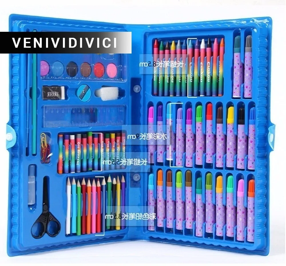 

On Sale Deli Child puzzle stationery set toy paint brush crayon watercolor pen school students gift supplies drawing pencil kit