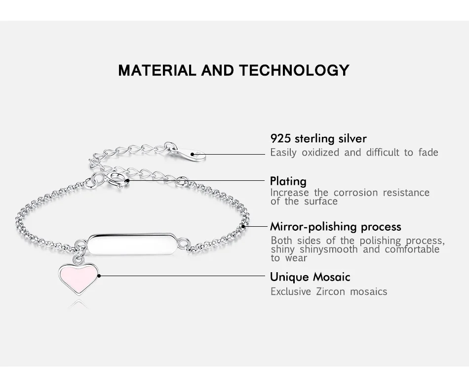 FOREWE персональный заказной 925 пробы Серебряный браслет для детей Девочка эмаль любовь сердце кулон гравировка письмо браслет