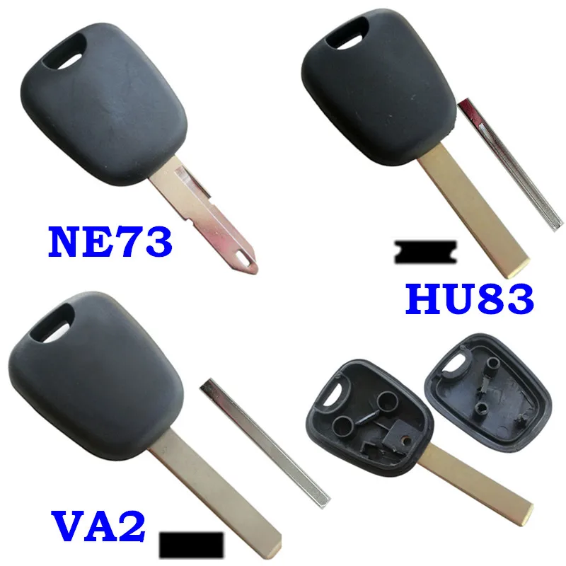 RMLKS Llave transpondedor Shell hoja sin cortar para Citroen C2 C3 C4 Picasso C5 C6 Berlingo Llave para Peugeot 206 Peugeot 207, 307 Fob