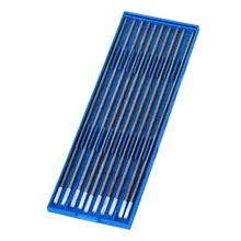 50 шт., 30 шт., 10 шт., модель WZ08, диаметр 2,4 мм, TIG сварка, циркониевый вольфрамовый электрод, длина 150/175 мм, серебряный и белый наконечник, чехол