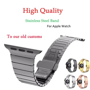 

Stainless steel Band for Apple Watch 4 Band 38mm 42mm bracelet Butterfly clasp Lock loop for iwatch series 4 40mm 44mm