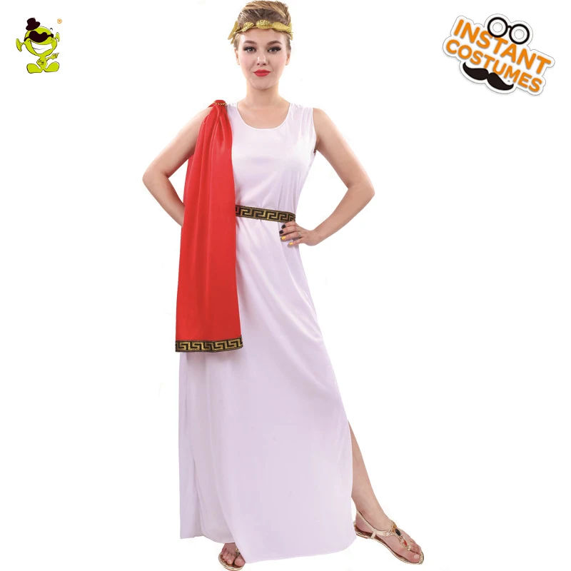 Adult's Olympic Goddess Greek Roman Costume Toga Halloween Fancy Dress ...