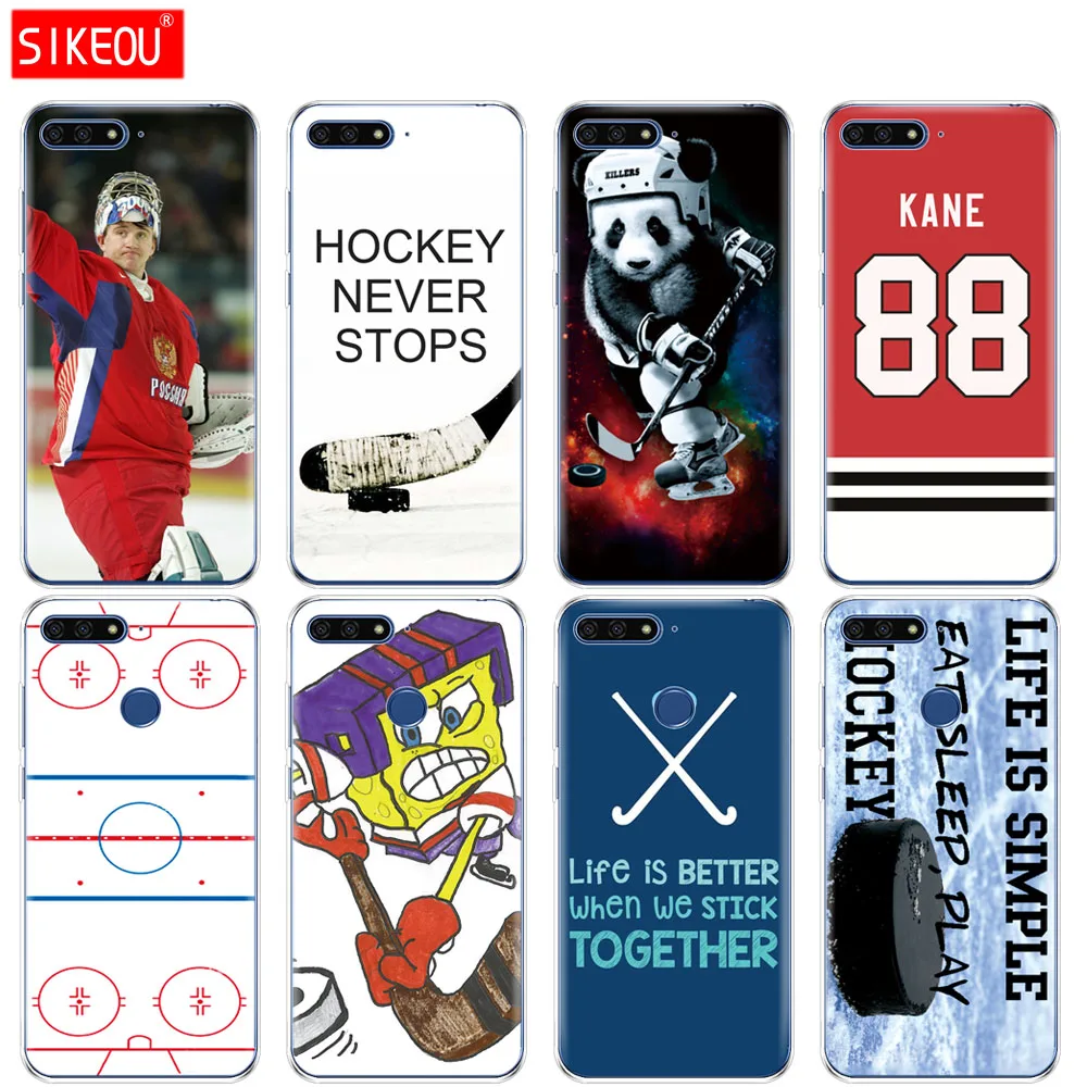 

Silicone Cover Phone Case For Huawei Honor 7A PRO 7C Y5 Y6 Y7 Y9 2017 2018 Prime ice Hockey kane