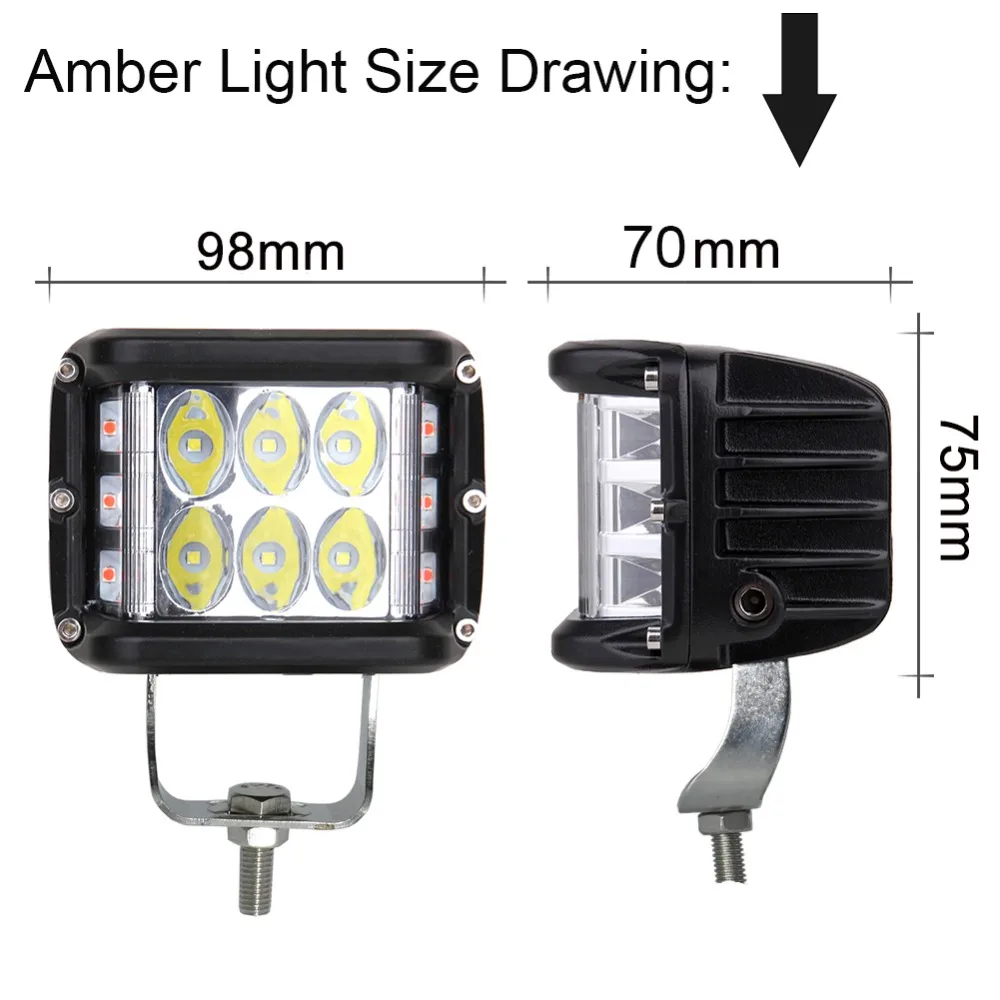 2 шт., ECAHAYAKU, 4 дюйма, светодиодный рабочий светильник, 12 В, 60 Вт, стробоскоп, боковой стрелок, мигающий, Авто Вождение, противотуманный светильник, бар для джипа, грузовиков, квадроциклов, лодок