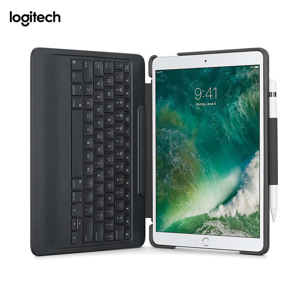 

Logitech Slim Combo, Negro, Tela, De plastico, Poliuretano, Estandar, Apple, iPad Pro, Espanol