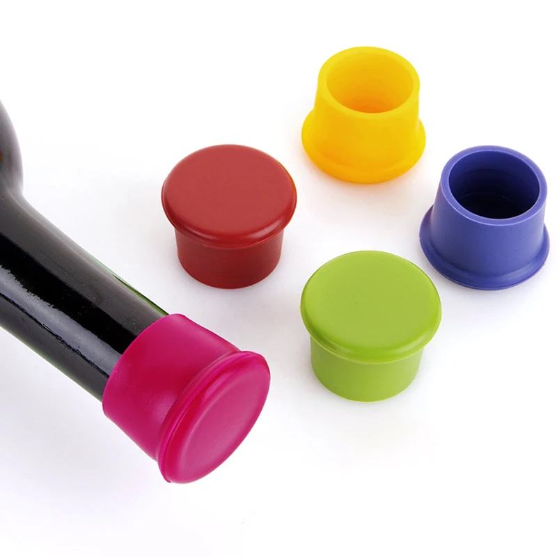 

5 Colors Silicone Bar Wine Stopper Fresh Keeping Bottle Cap Flavored Beer Beverage Corks Kitchen Bar Tool