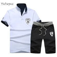 Summer Sweat Suits Men Short Sleeve Men's Tracksuit Set T-shirt Sport Suit Tops shorts Male Suit Tracksuits Sweatsuit Male 2019