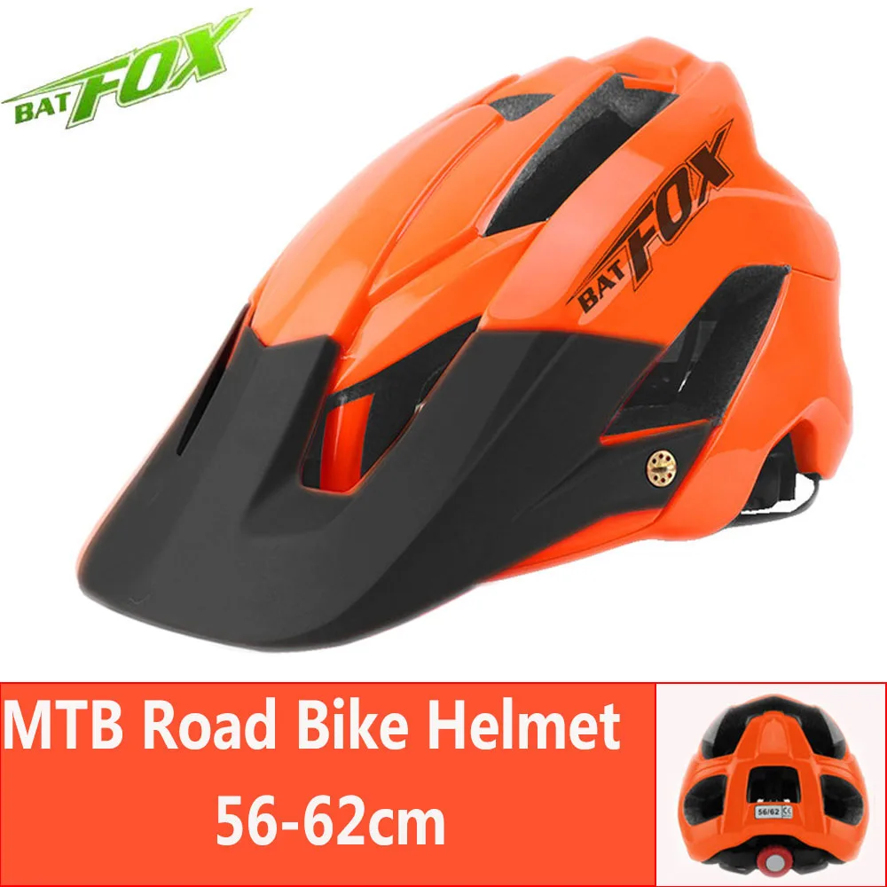 BATFOX Men Cycling Road Mountain Bike Helmet Capacete Da Bicicleta Mtb Cycling Helmet Bike Casco Bicycle Helmet cascos bicicleta - Цвет: 5002-Orange-Black