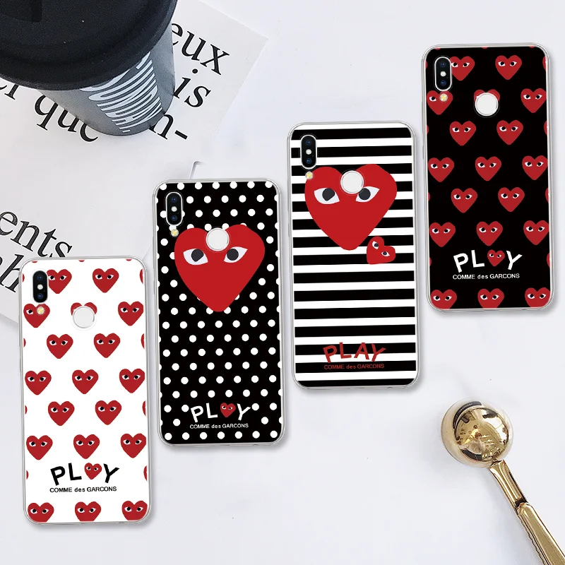 

CDG Play Comme des Garcons TPU Case For Huawei P Smart Plus 2019 P9 P10 P20 P30 Mate 9 10 20 Lite Pro Y6 Y7 Pro Honor 10i Coque