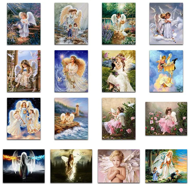 yuhua 1 5d Diy Diamond Painting Cross Stitch Embroidery Angel Girl Picture Landscape Wall Sticker Full Mosaic | Дом и сад