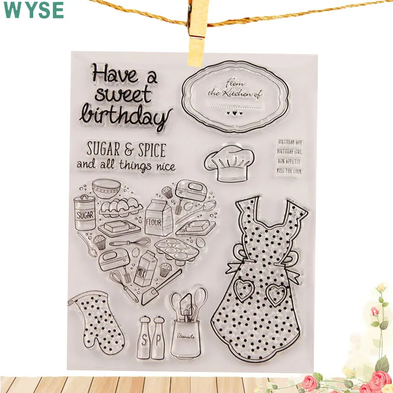 

Birthday Stamps Dress Stamp Love Clear Rubber Silicone Craft Stamps for Scrapbooking Decoration Invitation paper card making