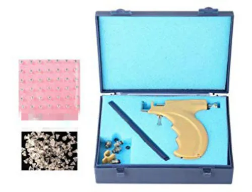Ear Piercing Gun Set Safety Ear Nose Navel Body Piercing Gun Kit Set Professional Ear Piercing Tool with Ear Studs - Окраска металла: Tools stud