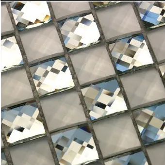 13 краев скошенное зеркало Алмазная стеклянная мозаика плитка для стен showeroom KYV дисплей шкаф Обои DIY украшения - Цвет: Glossy matt white