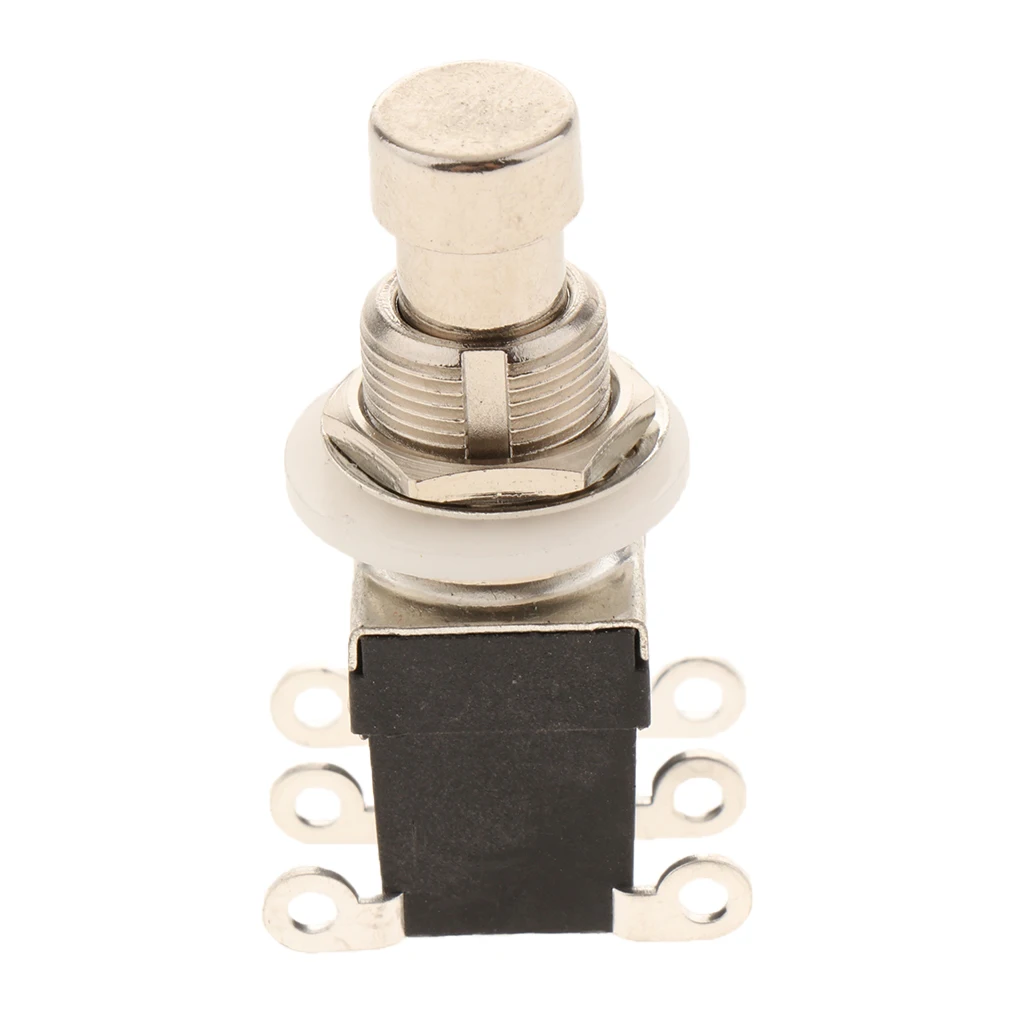 Electric Button Guitar Effects Foot Pedal Switch True Bypass 6 Pins Black with Metal Button and Elastic Material