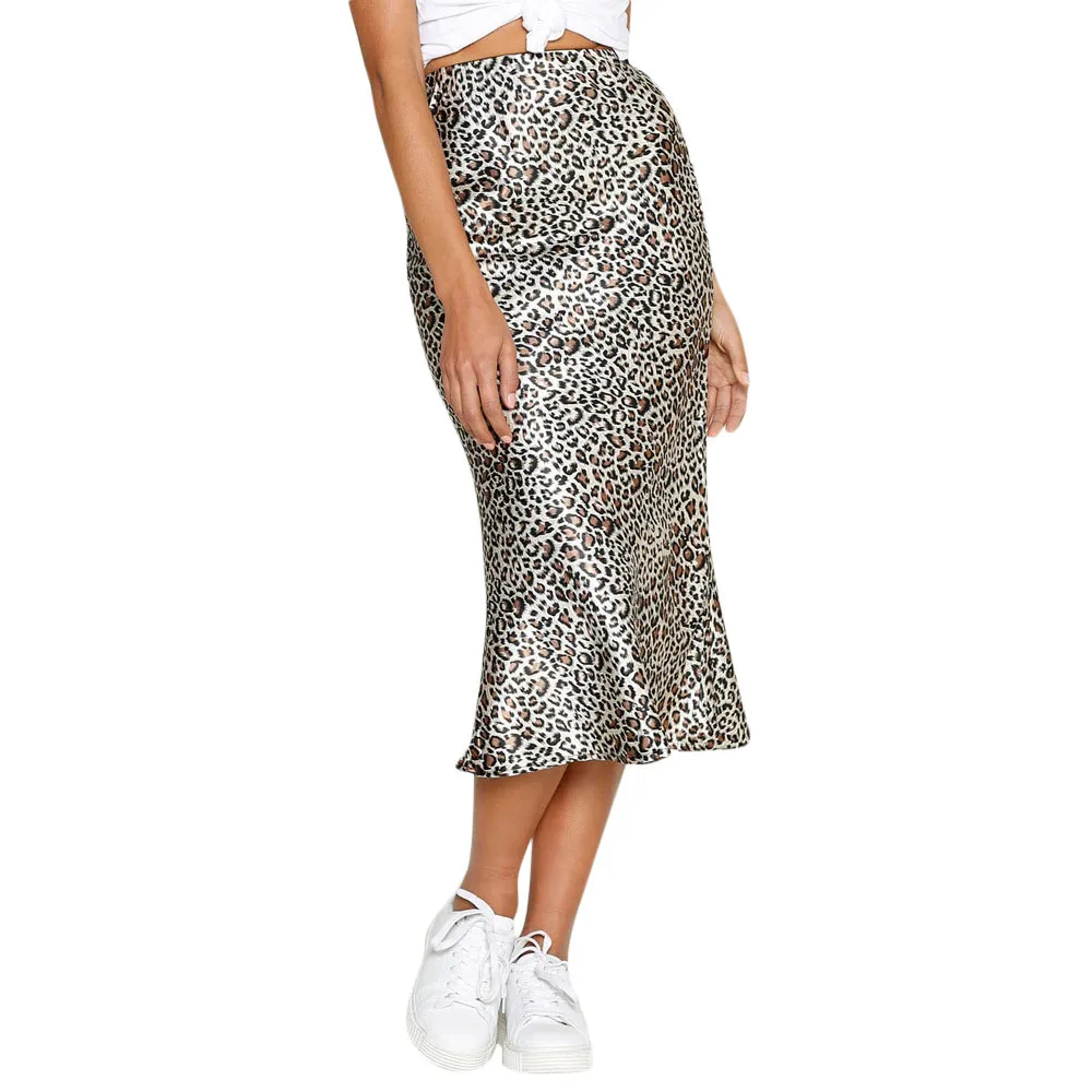 

Jaycosin clothes Women Casual Skirts Retro High Waist Leopard Printing Evening Party Long sexy Skirt