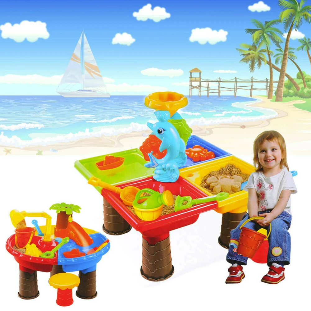 Набор для игры на пляже копания ямы Дети Открытый ведро воды для детей летний пляжный стол Приморский Песочник игровой стол сад