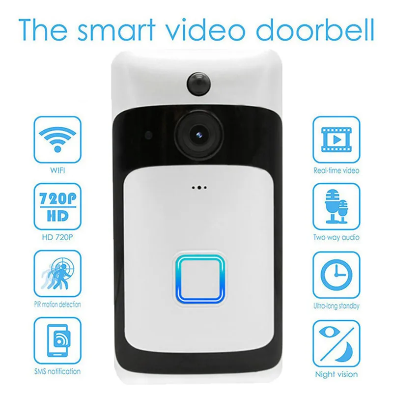 

D1 Smart WiFi Video Doorbell Two-way Intercom IR Wireless WiFi Doorbell Home Security System Support APP for Android IOS 4D20