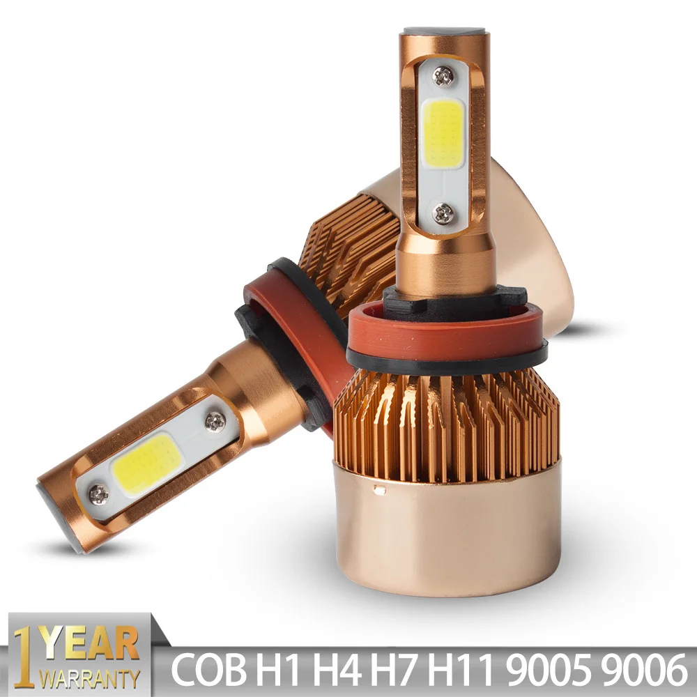 

H11 H7 LED H4 Headlight LED Bulb 2Pcs H1 H3 HB4 9006 HB3 9005 H13 72W 8000lm 6500K LED Lamp H4 Auto H 7 11 LED Car Light Styling