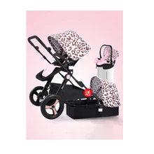 Детская прогулочная коляска с высоким пейзажем, легкая складная детская коляска с двусторонним амортизатором