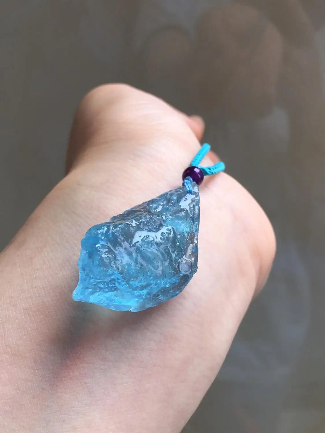 

Aquamarine Neckalce Fine Jewelry 100% Natural Blue Aquamarine Carved 14.3grams Female Women's Gemstones Pendant Necklaces