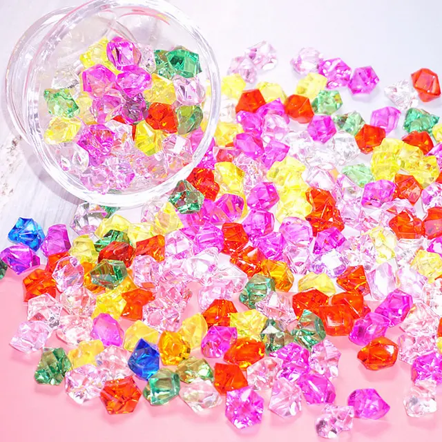 Cubo de hielo transparente para manualidades, decoración de joyería de resina, abalorios de relleno de Baba, piedra de cristal de cubo de hielo de imitación de acrílico, 60g Cubo de hielo transparente para manualidades, decoración de joyería de resina, abalorios de relleno de Baba, piedra de cristal de cubo de hielo de imitación de acrílico, 60g