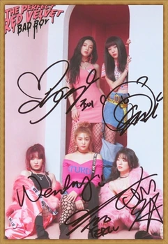 

hand signed THE PERFECT RED VELVET autographed group photo K-POP 6 inches free shipping 022018C