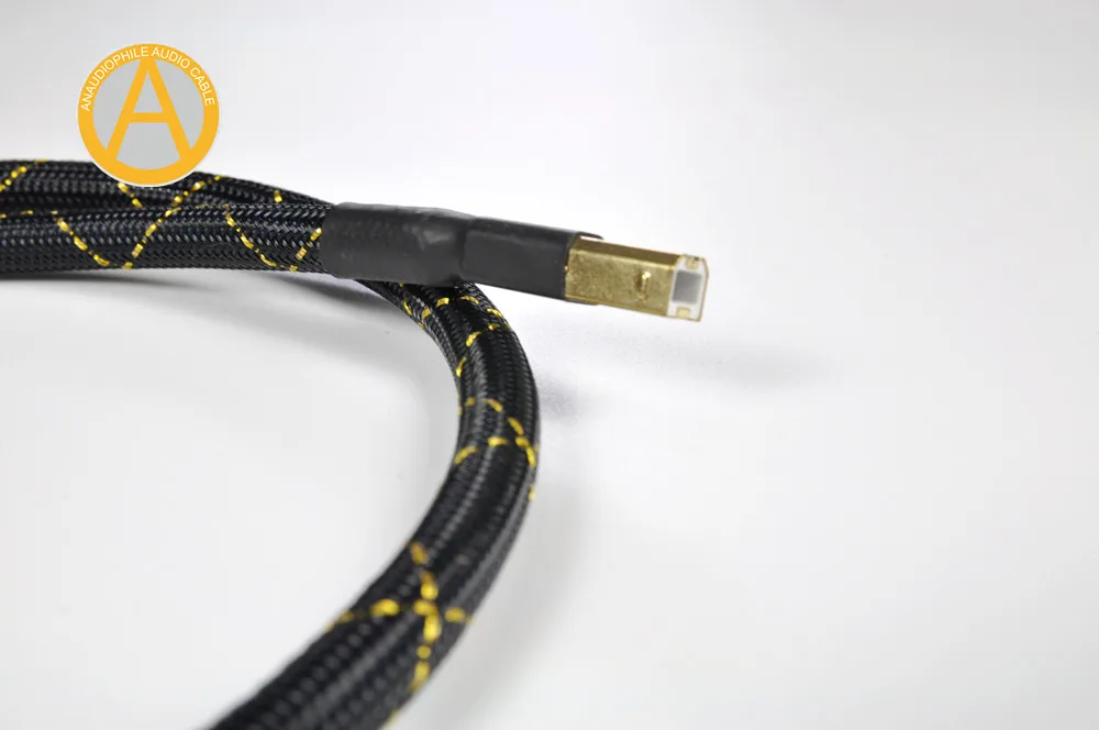 UC01 6N USB Cable 6N HiFi OFC USB Cable Type A TO Type B Cable USB Audio Cable Sliver Plated Thick Conductor DAC Compute Laptop