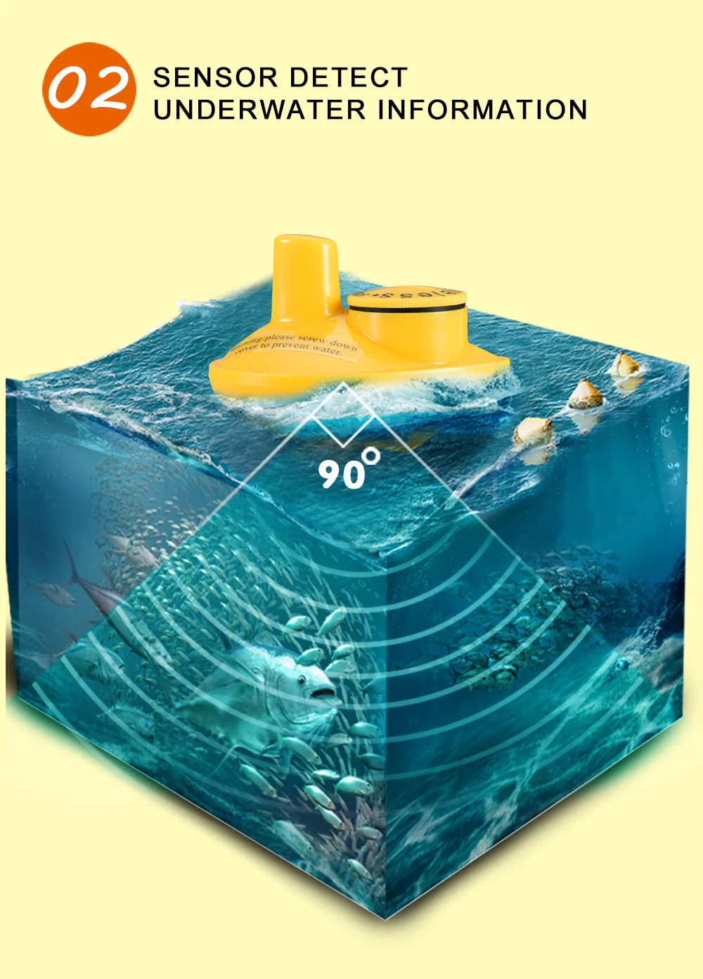 LUCKY Fish Finder FFW718 Findfish Wireless Fishing Alarm Sonar Find Fish depth Fish Finder Echo Sounder Fishfinder Alarm 100M (2)