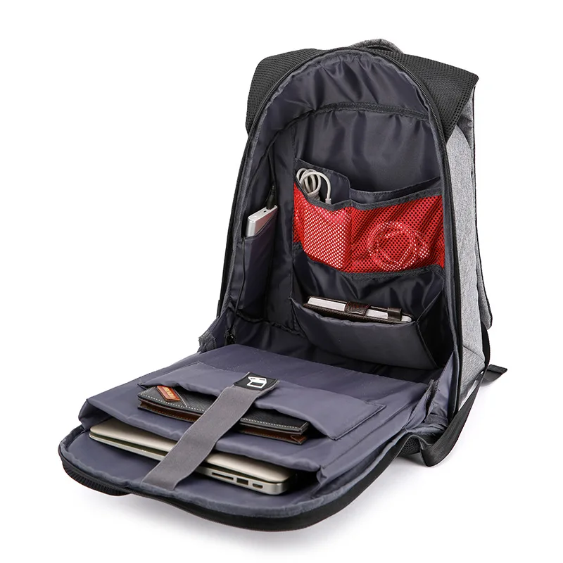

2019 unisex new anti-theft backpack anti-theft USB computer bag waterproof scratch-resistant student bag manufacturer sales
