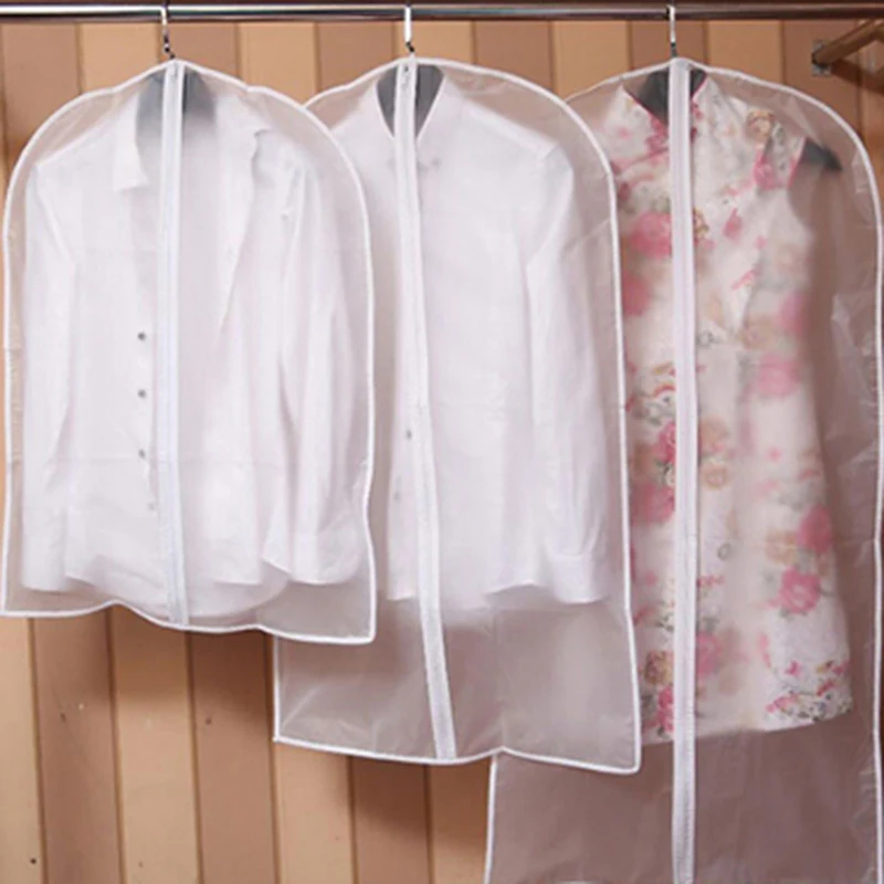 

Storage Bags Cover Clothes Protector Dress Suit Covers Garment Protection Overcoat Dustproof Plastic Storage Bag