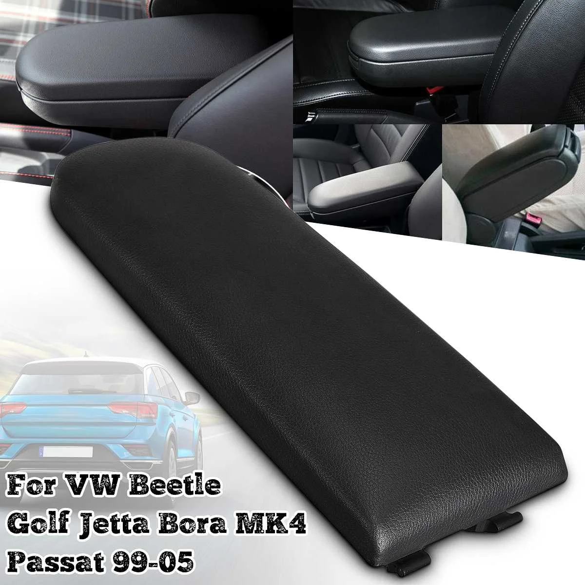 Черные кожаные центральной консоли крышка подлокотника для Skoda VW Beetle Bora Golf Passat автомобильные аксессуары 3B0 867 173