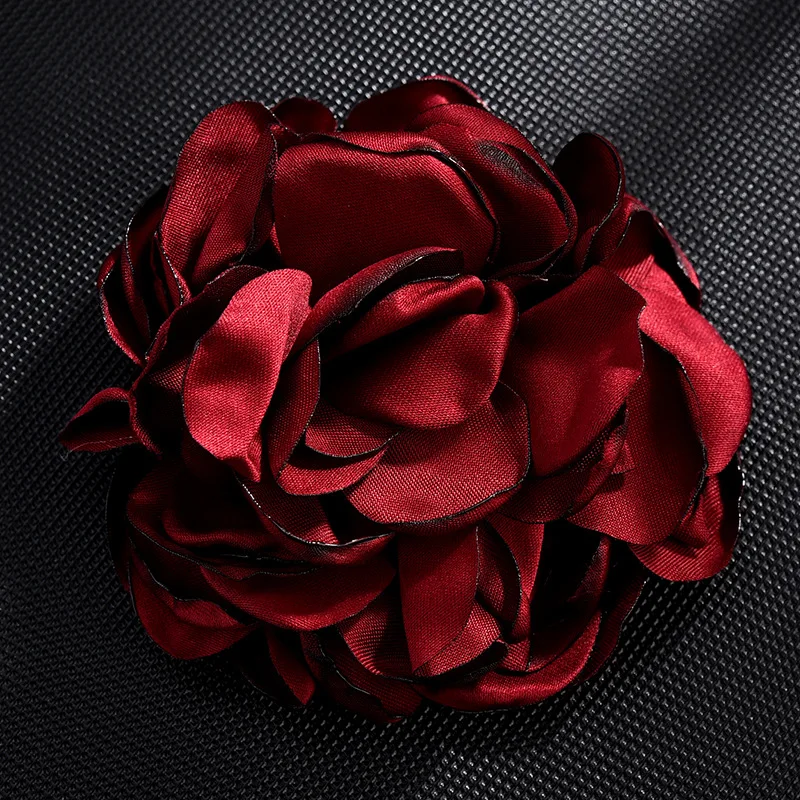 

Korean Big Fabric Rose Flowers Brooches Jewelry Cloth Art Orsage Lapel Pin Badge Shirt Collar Gifts for Women Accessories 8CM